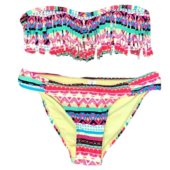 FOREVER 21 fun,geometric design strapless bikini set in Women’s size Small - Picture 1 of 14